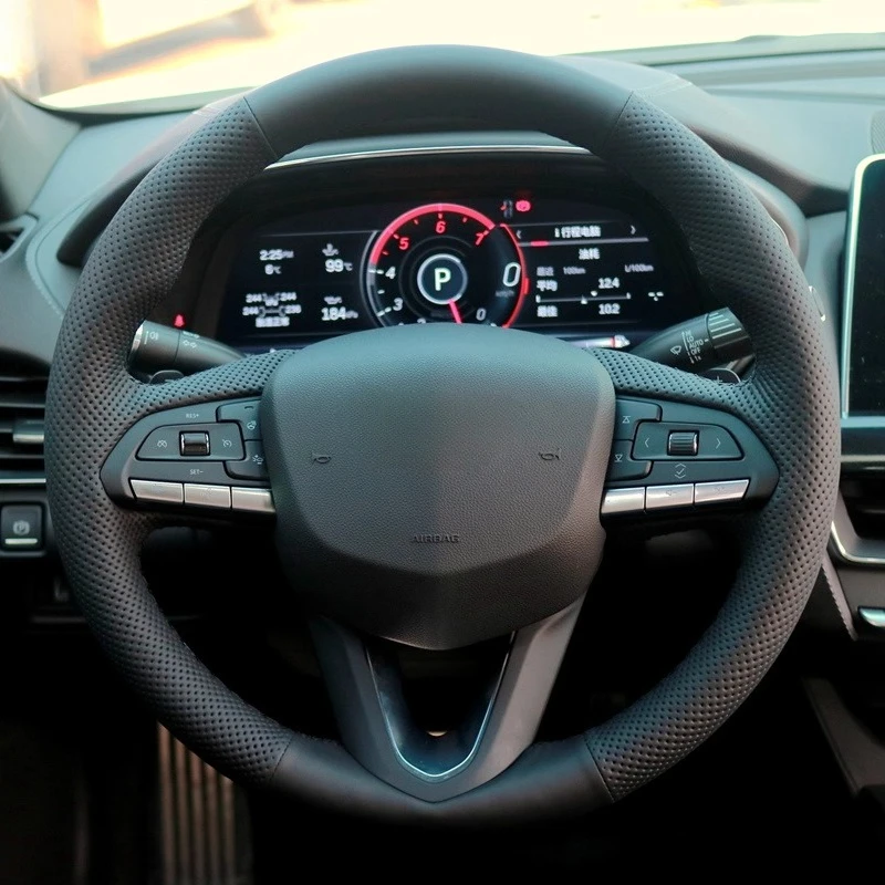 

Hand-Stitched Non-slip Durable Nappa Leather Steering Wheel Cover For Cadillac CT5 XT4 CT4 Car Interior Modified Accessories