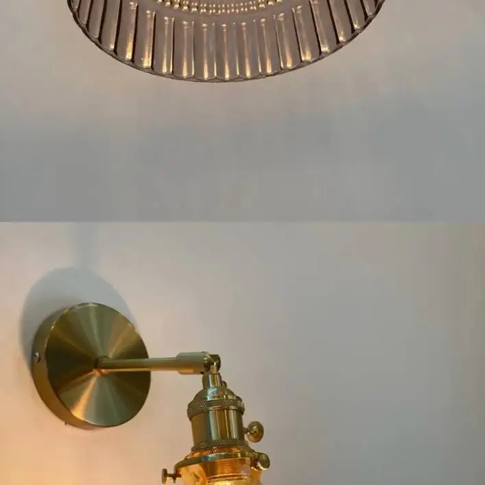 

Brass Nordic Artistic Fresh Style Aisle Mirror Front Bedroom Bedside Green Glass Wall Lamp