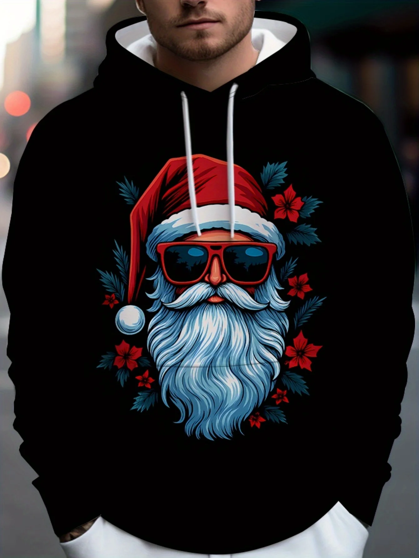 

Fun Santa Claus Pattern Men's Hoodies Fashion 3D Printed Sport Long Sleeve Pullover Top Outdoor Street Hip Hop Party Y2k Clothes