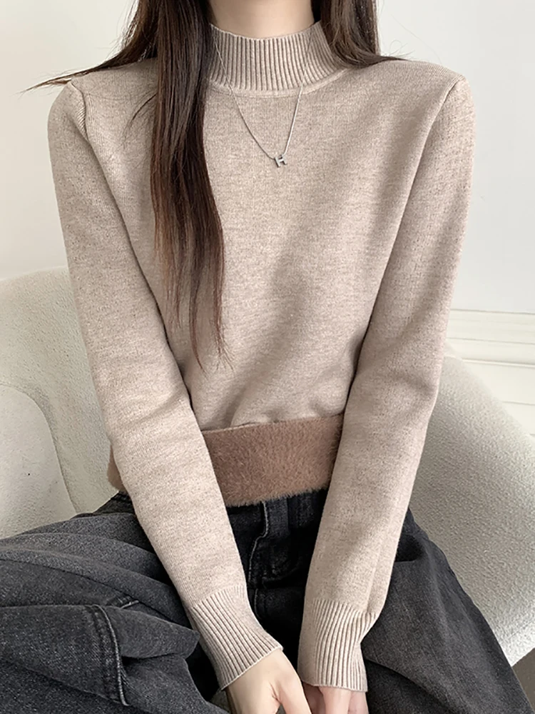

Turtle Neck Winter Sweater Women Elegant Thick Warm Female Knitted Pullover Loose Basic Knitwear Jumper Drop Shipping 2025
