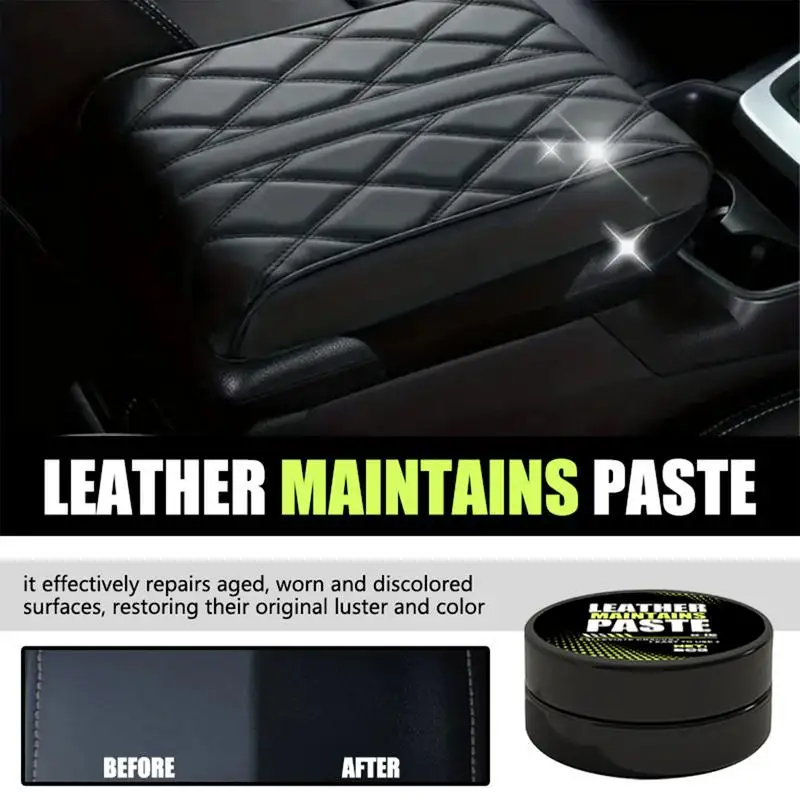 Leather Seat Cleaning Cream 50g Car Leather Repair Paste Scratch Conditioner Furniture Maintainer Polish Protector With Sponge
