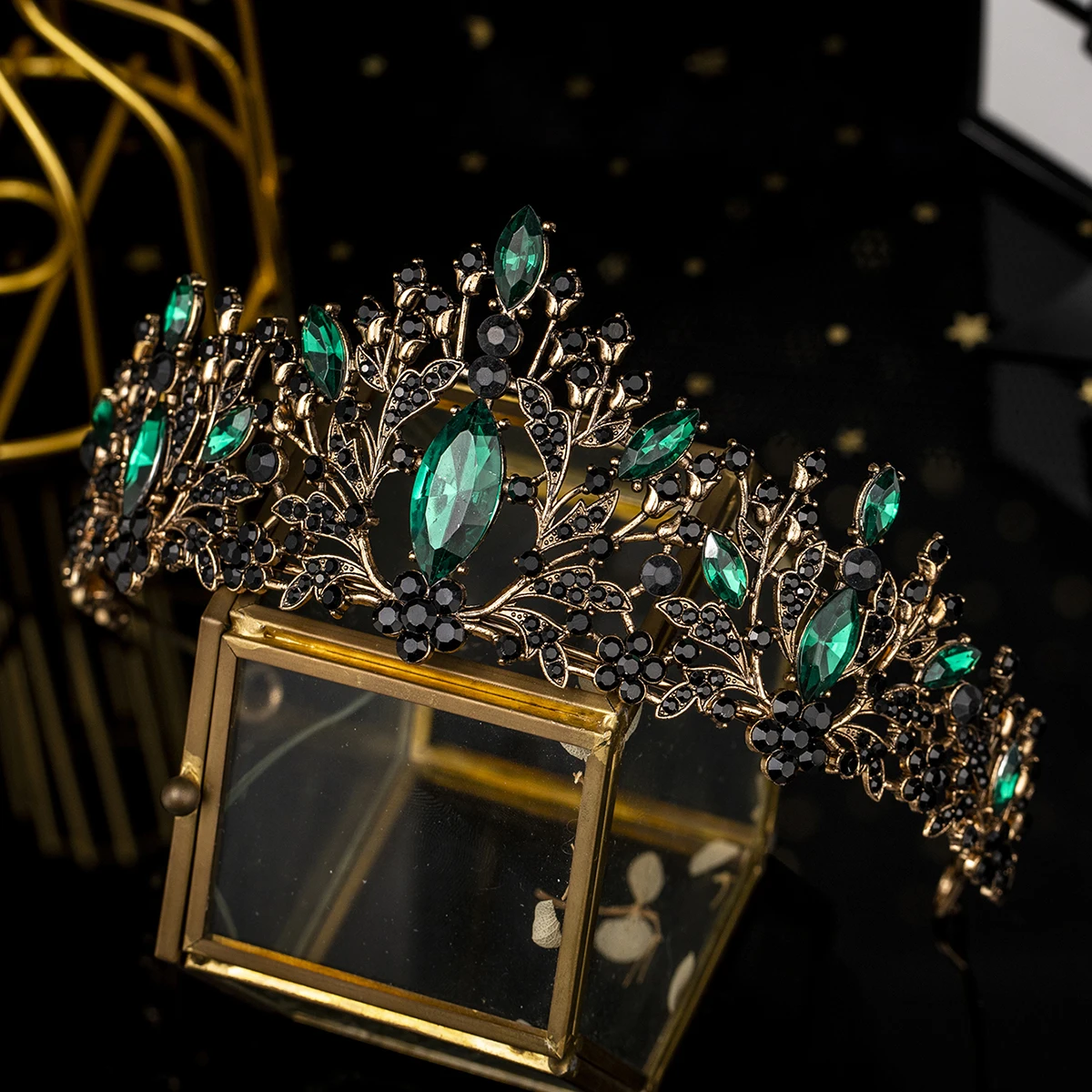 Luxus Kristall Strass Krone Krone Mode handgemachte Tiara für Frauen klassische Prinzessin Haarschmuck für wichtige Anlässe – Detail 11