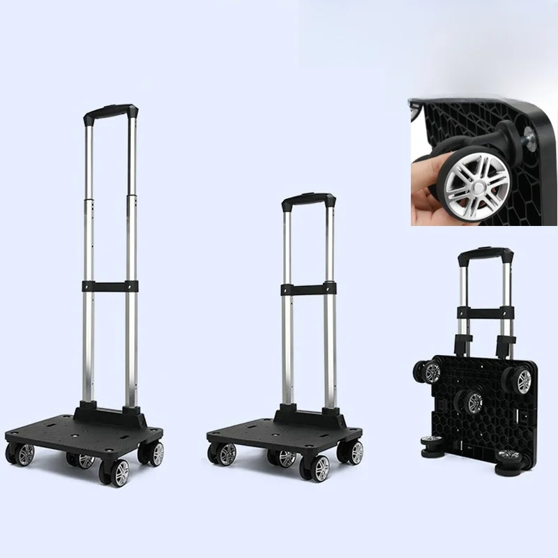 

Aluminum Alloy Hand-Pulled op Cart Foldable Durable Lightweight Multi-Wheel for Home Vegetable Bung And Storage Organ...