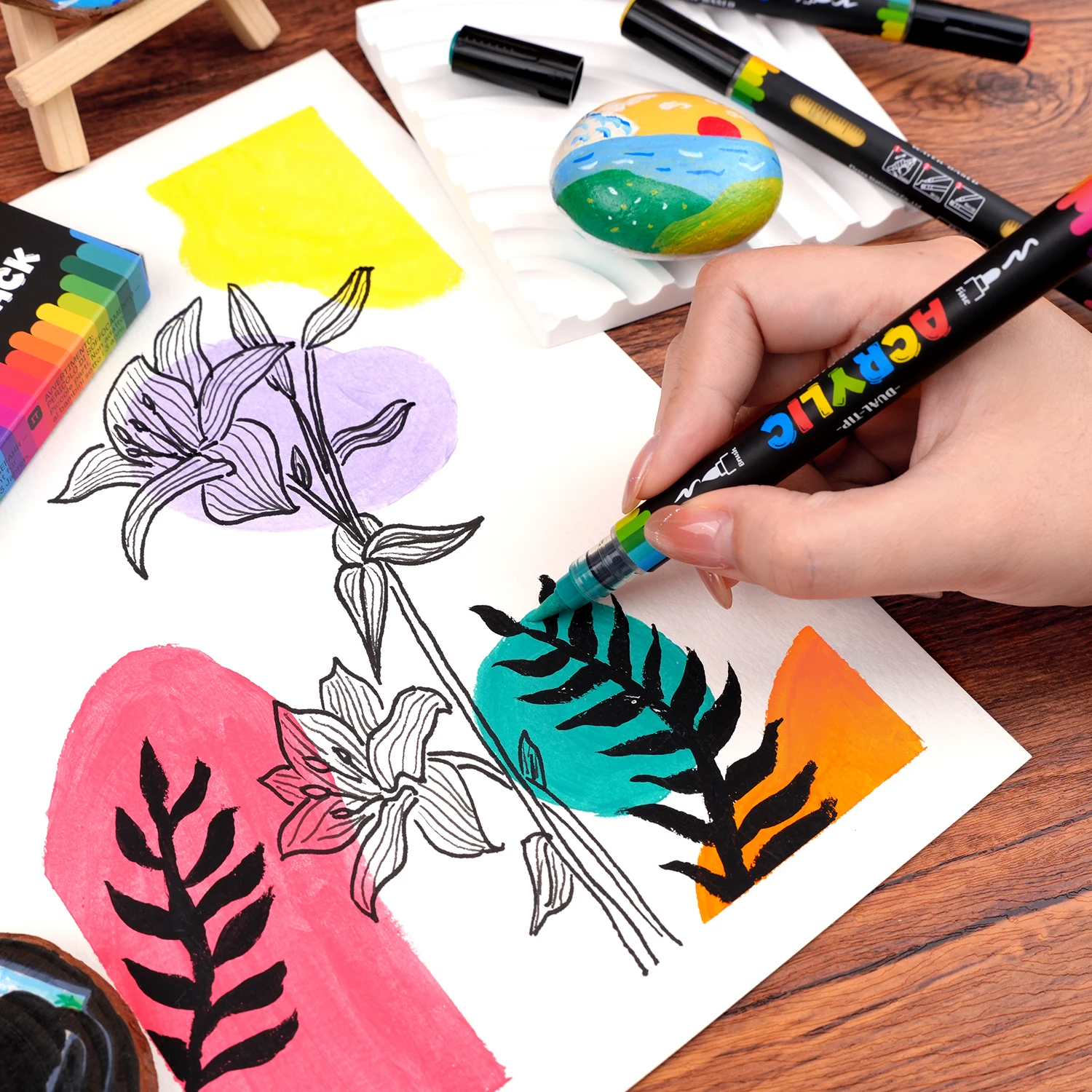 Dual-Tip Acrylic Marker Set, 1 - Art Craft Using Paper recension och pris