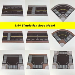 1pc 1/64 Scale Simulation Road Miniature Street Resin DIY Model Making Toys UV Print Architecture Building Layout for Diorama