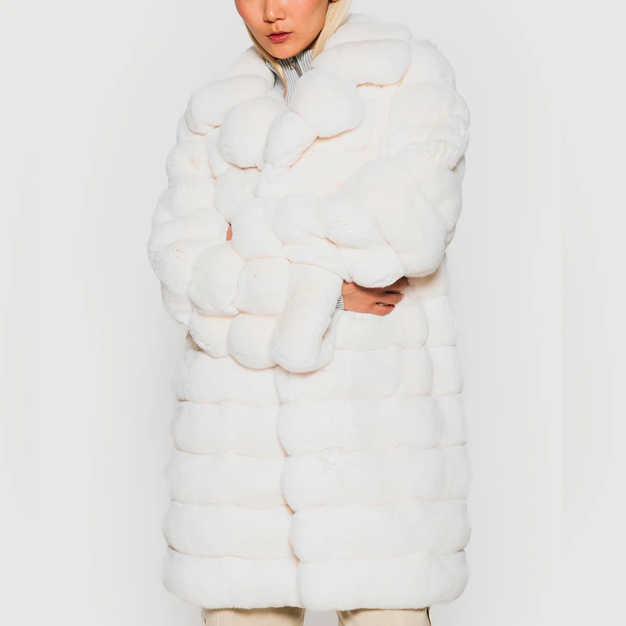 Rabbit Fur Coats Rex Rabbit Fur Jackets With Lapel Real Fur Coats Womens  White Rabbit Fur Jacket