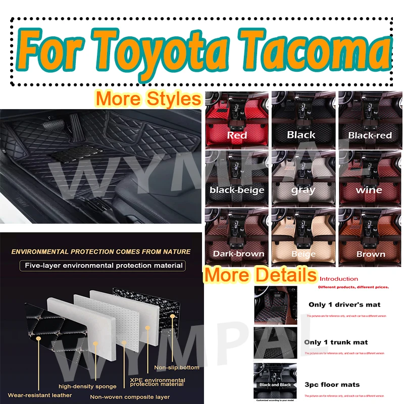Alfombrilla de lujo para coche Toyota Tacoma N220 N240 N250 N260 N270 2005 ~ 2015, alfombrillas para pies, alfombrillas para coche, alfombrillas resistentes a la suciedad