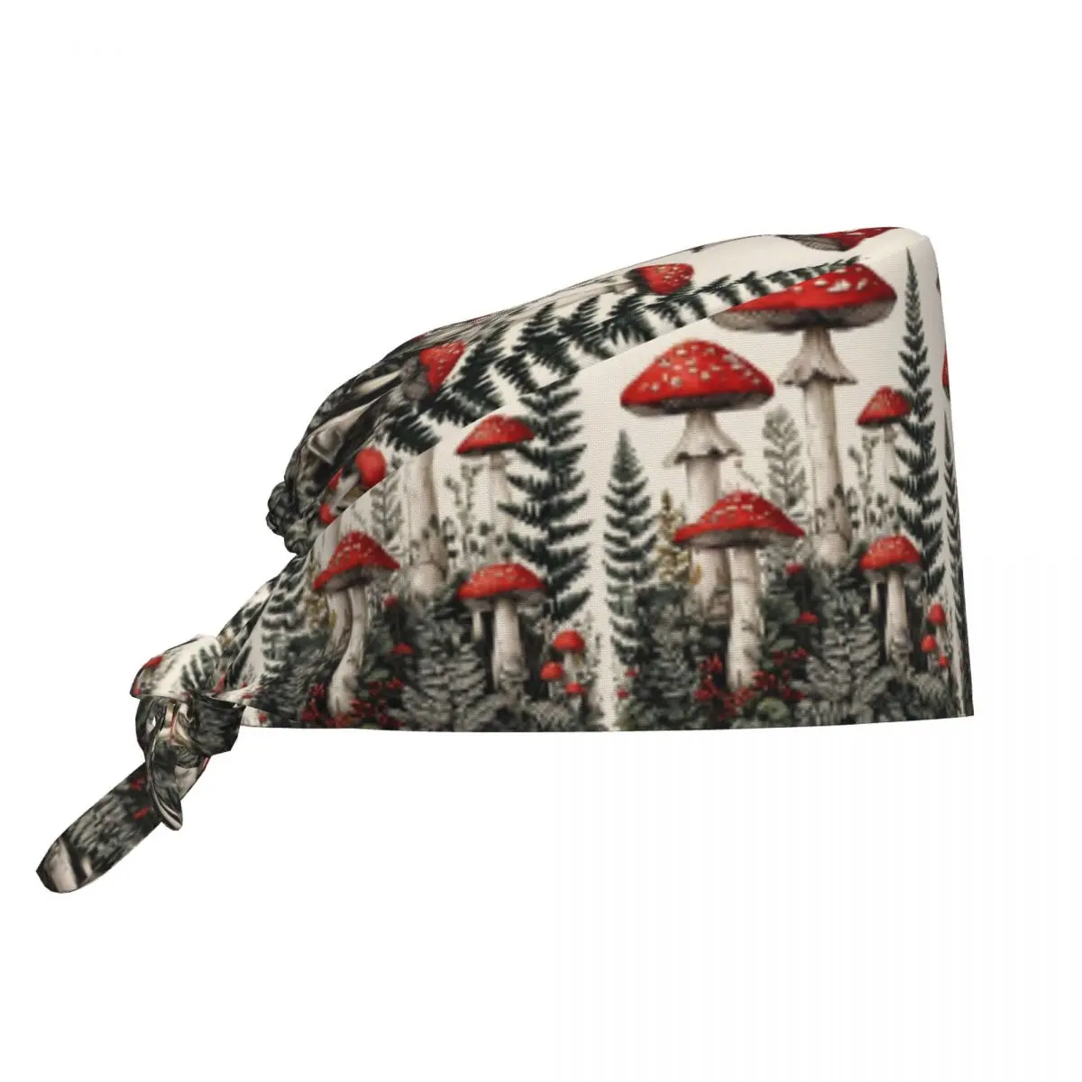 Gorros quirúrgicos de cirujano de laboratorio de setas de bosque de dibujos animados, gorros de trabajo de enfermera Dental de veterinario, Spa de Anime, tienda de mascotas, gorro Vintage Unisex