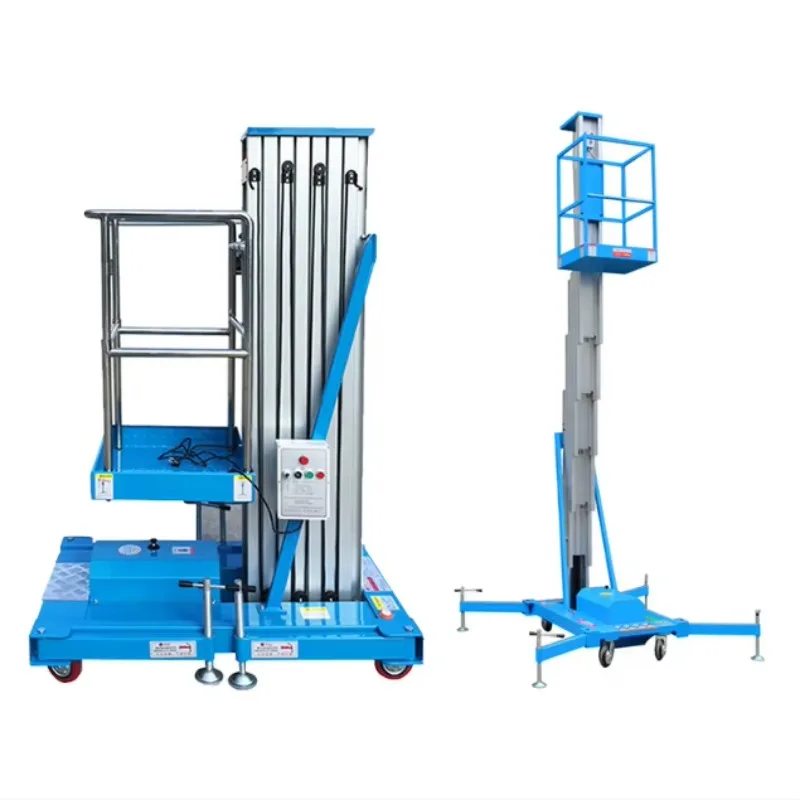 Single-Column Aluminum Alloy Elevating Work Platform 4m To12m Electric Man Lift for Warehouse Construction