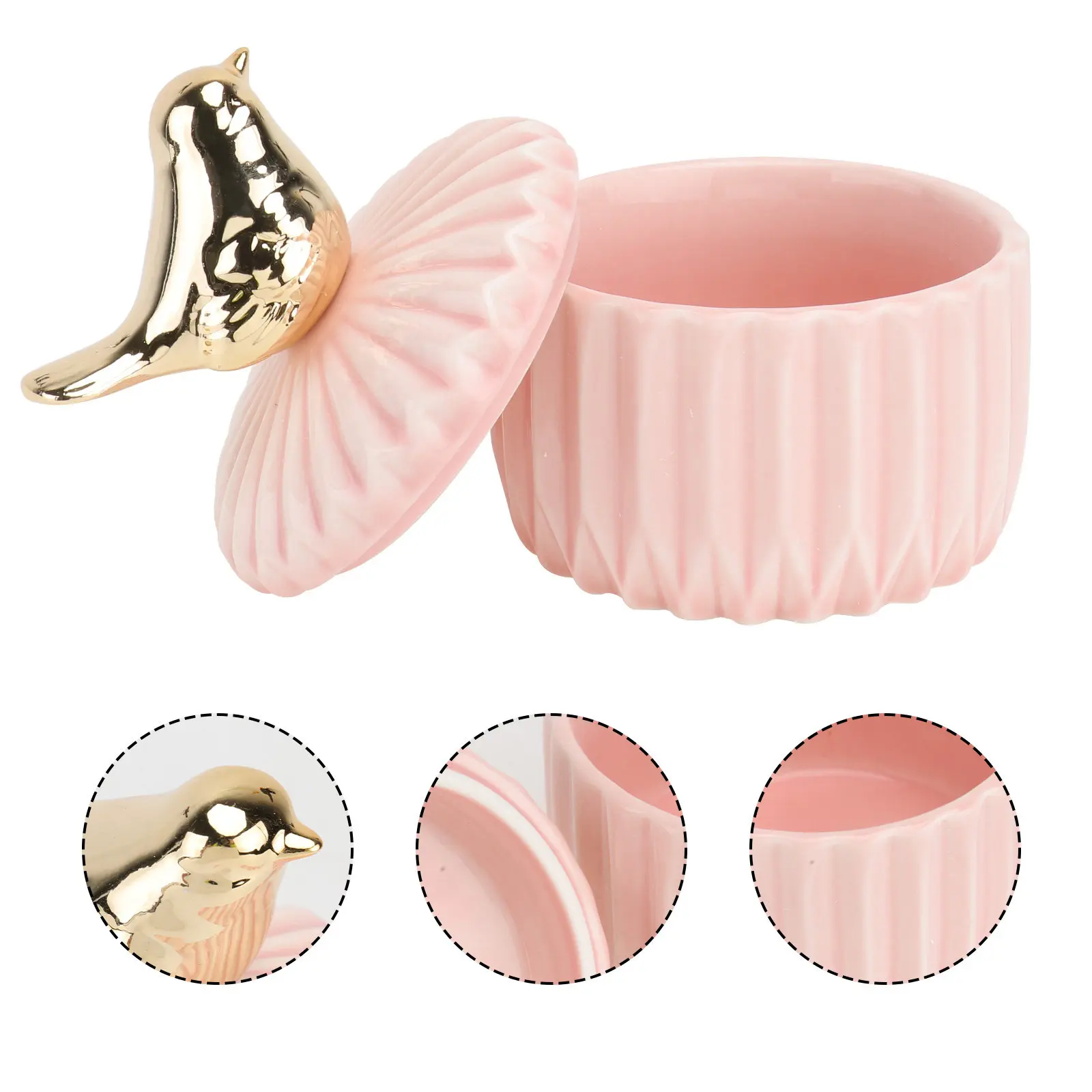 

1Pcs Ceramic Jewelry Box Multi Purpose Storage Container for Small Jewels Wedding Sweets Elegant Decor Living Room Bedroom Gift
