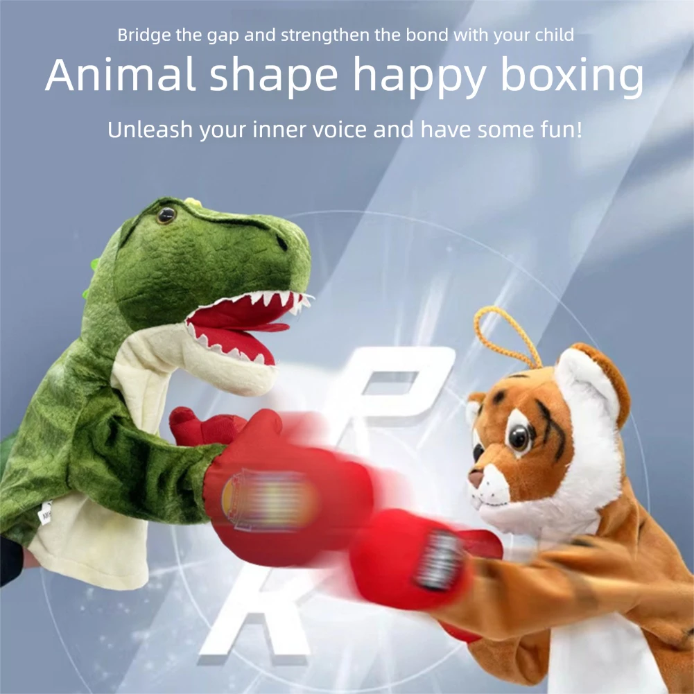 Glove Doll Boxer Series,Plush Animal Boxing Toy,Size Fits Kids Adults Plush Animal Doll Children's Parent Child Interactive Toy