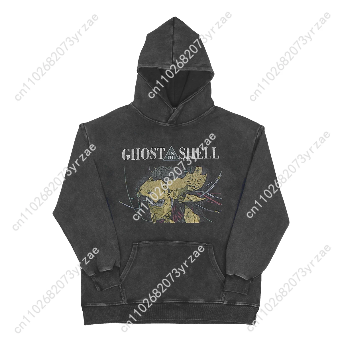 Sudadera con capucha de lavado Retro Ghost In The Shell, sudadera súper suave para hombres y mujeres, jersey, sudaderas con capucha de moda, sudaderas, Top Vintage transpirable