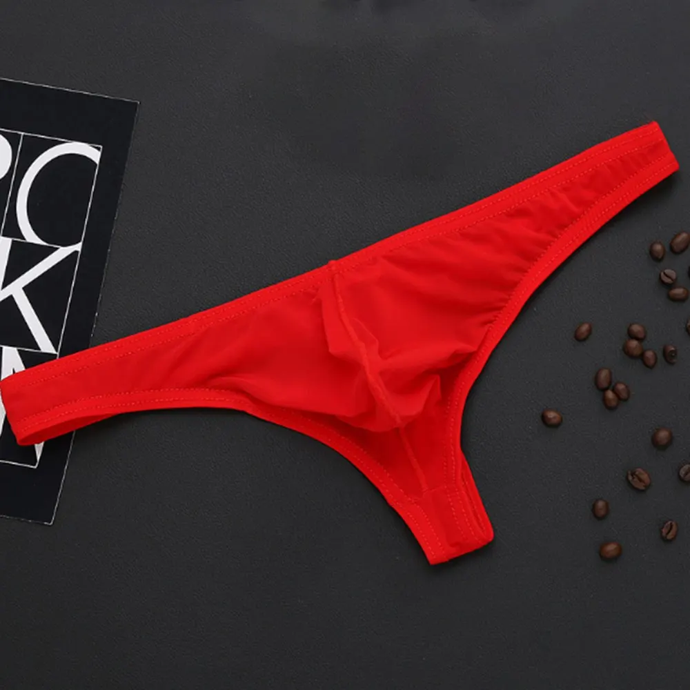 

Men's Sexy Sheer Thong Underwear Low Rise Stretch Bikini G-String T-Back Briefs Male Lace Transparent Breathable Underpants
