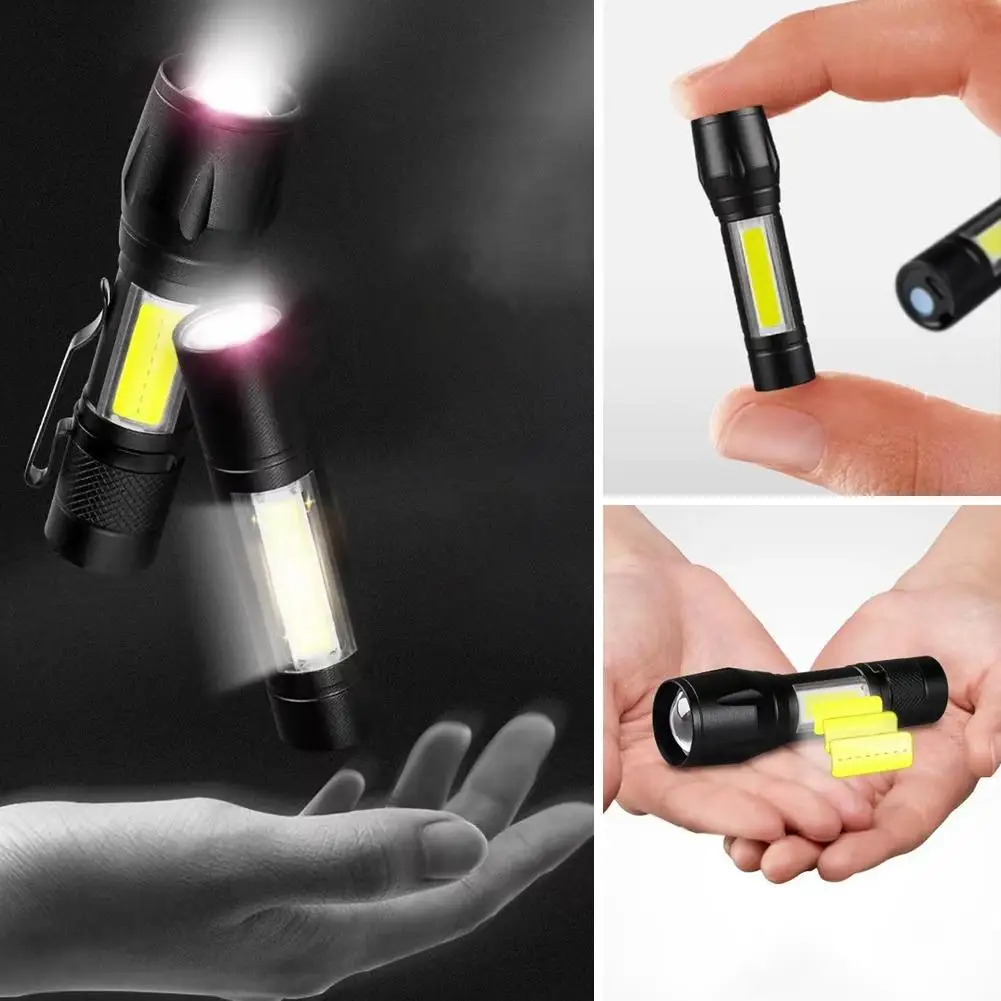 Powerful LED Flashlight USB Rechargeable Torch Portable Zoomable Camping LightFor Outdoor Hiking Emergency