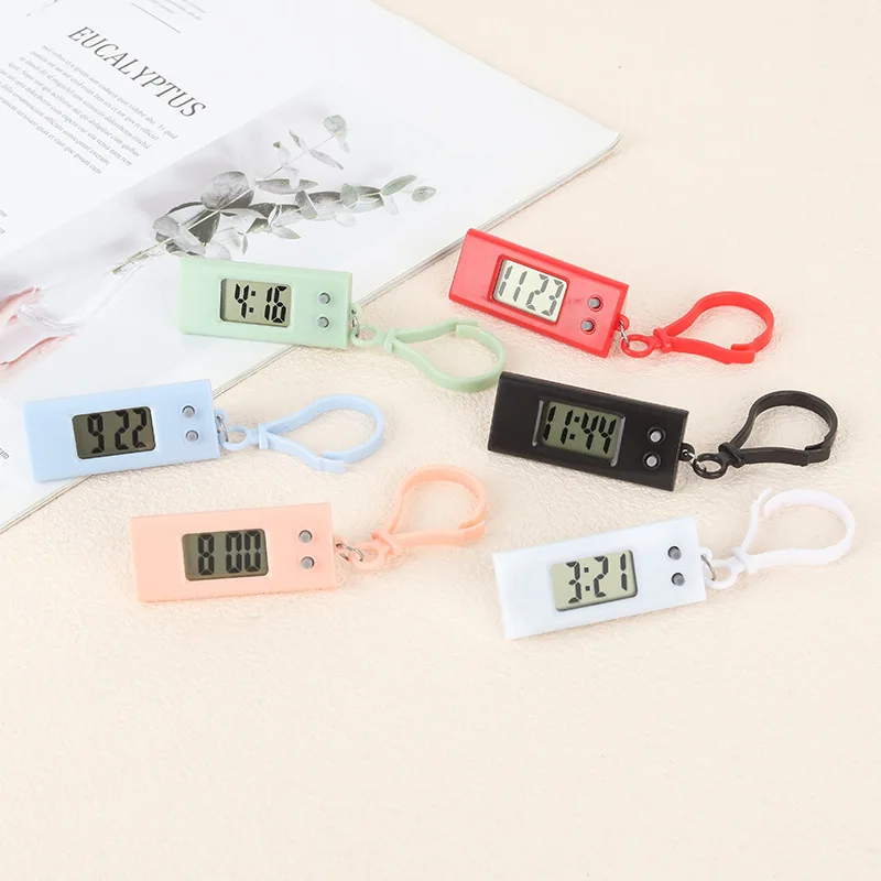 Electronic Keychain Clock Compact Mini Pocket Watch Portable Electronic Clock Digital Oval Hanging Watch For Students Daily view 3