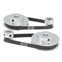 2PCS Set GT2 Synchronous Wheel 20&60 Teeth 8mm Bore Aluminum Timing Pulleys with 2PCS Length 200mm Width 6mm Belt (20-60T-8B-6)