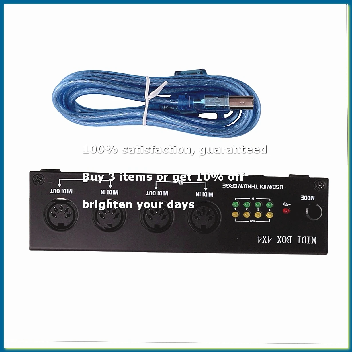 ●MIDI Box Musical Instruments USB MIDI Interface Merge Thru Box 64 MIDI Channels