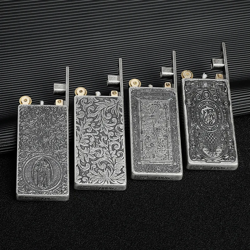 

ZORRO original copper ancient silver engraved pattern limited edition code elevator Z753 Ancient silver cigarette lighter