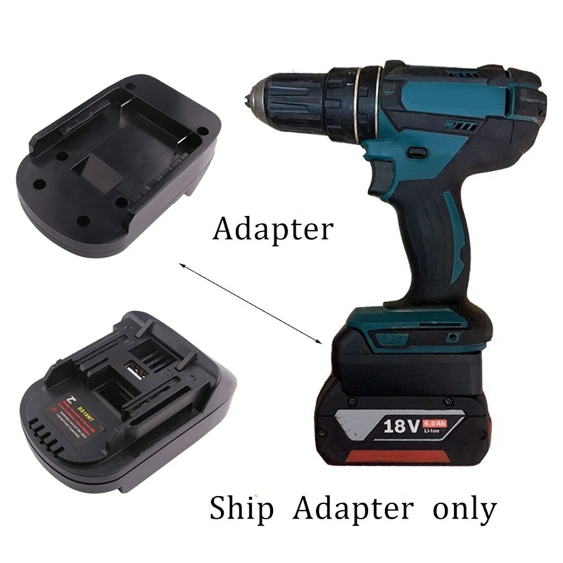 USB 포함 배터리 어댑터 컨버터, Bosch 18V BAT619G/620 배터리, Makita 18V BL1860 리튬 배터리로 변환, BS18MT