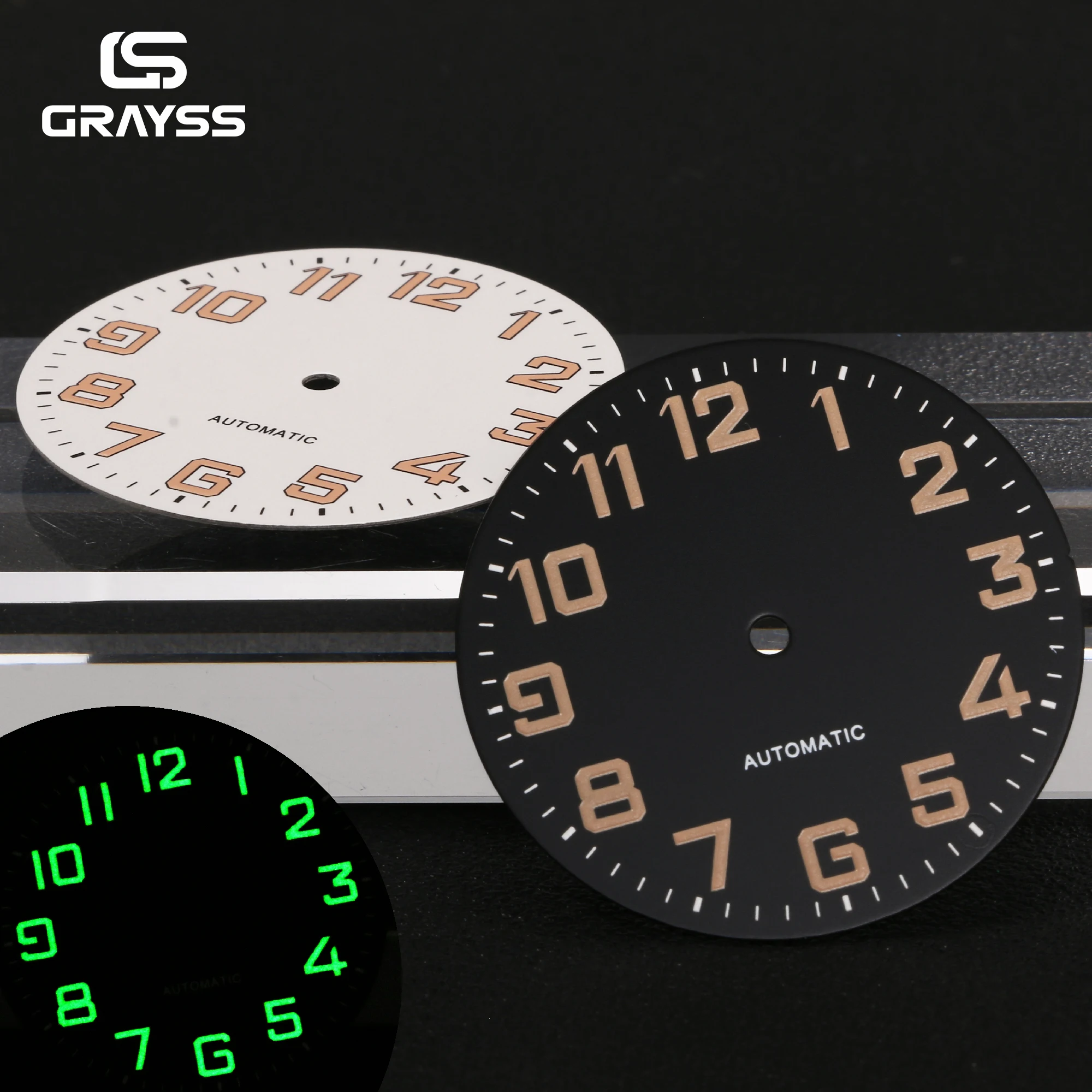 33.4mm Big Pilot Style Luminous Arabic Numeral Watch Dial for Pilot Watch Case Fit NH35 NH36 PT5000 Miyota 8215 VH31 Movement