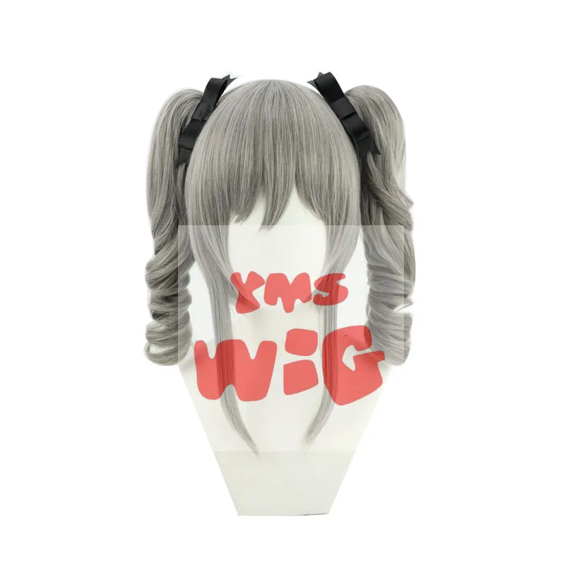 Idolmaster Cinderella Girls Kanzaki Ranko Cosplay Wig 45cm Medium Long Grey Hair Wig Women Anime Costume Party Cosplay