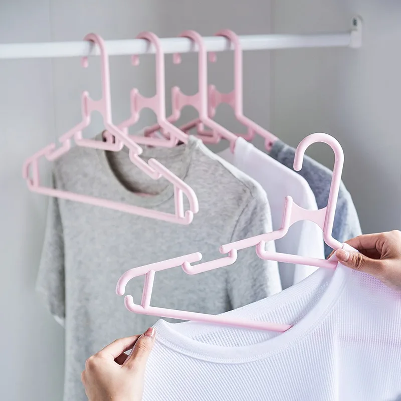 

5PCS Length 42cm Multifunctional Plastic Clothes Hanger Suitable For Camisole Pants T-shirt Coat Shirt Household Garment Hanger