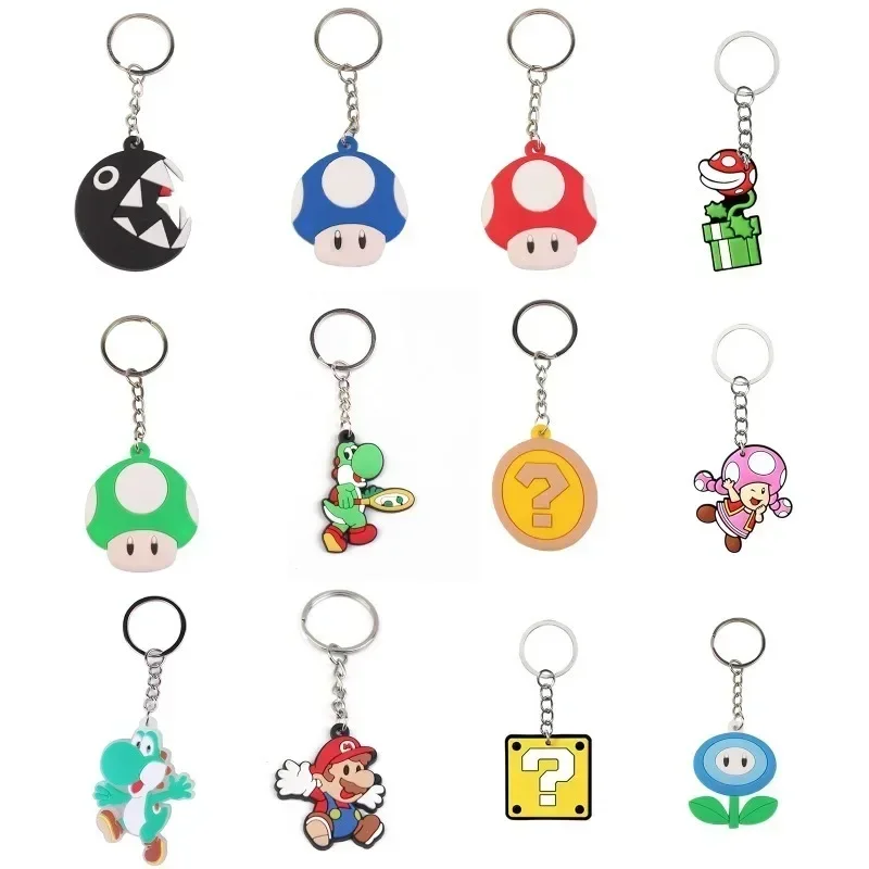 Super Mario Bros Sleutelhanger Anime Rugzak Hanger Luigi Cartoon Game Leuke Autosleutel Ring DIY Speelgoed Tas Decoratie Charms Kleine Geschenken