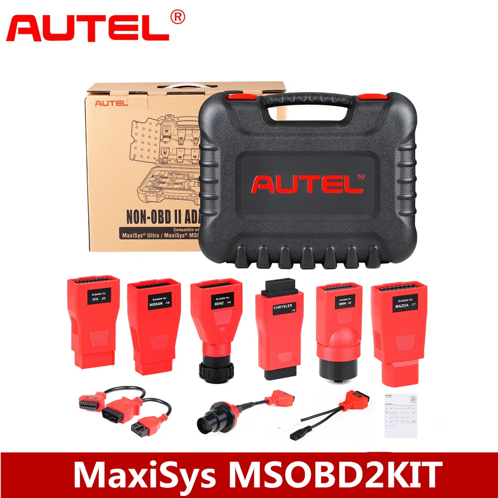 

Autel MaxiSys MSOBD2KIT Non-OBDII Adapters Kit OE-Compliant Connectors Compatible with Maxisys Ultra/ MS919/ MS909/ MK908P/ Elit