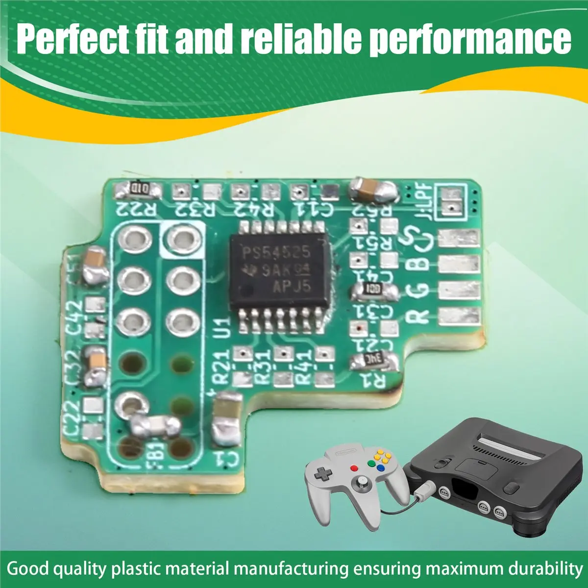 Install N64 RGB Amp Kit 64 NTSC Console THS7374 Video Amplifier Compatible with NUS-CPU-01 02 03 04