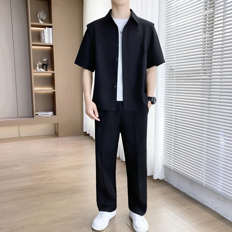 

Men Tracksuit Casual Joggers Sportswear T-shirt and Shorts 2 Piece Sets Hip Hop Running Sports Suit Mens Clothes Summer New