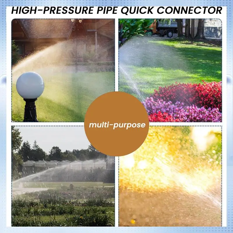 AD-3/8 Inch Mist Cooling System Quick Connect Joint 3/16 Inch Mist Nozzle T-Connector (20Pcs)-(Diameter: 3/8 Inch, Color: Single