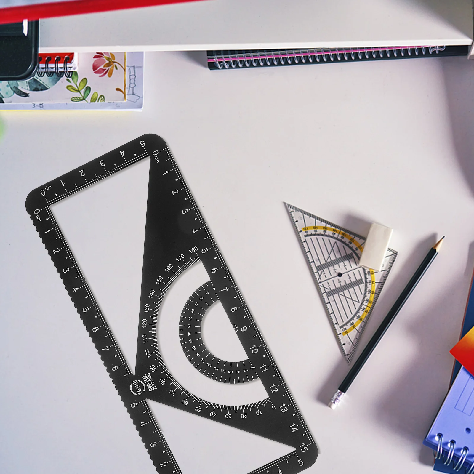 Multifunction Metal Ruler Drawing Measurement Tools Triangle Aluminum Alloy Office