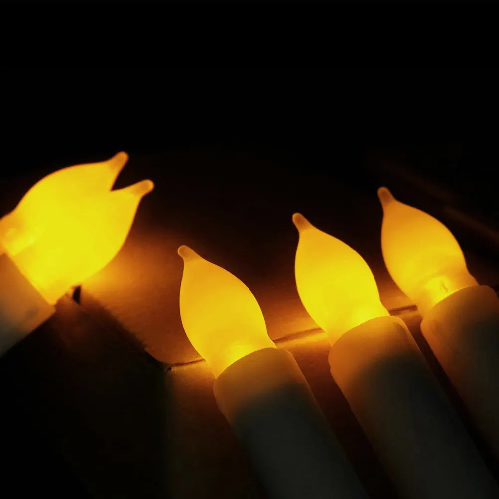 6Pcs LED Flameless Candles Smokeless Slim Long Flickering Light Safe Decorative LED Lights for Home Halloween