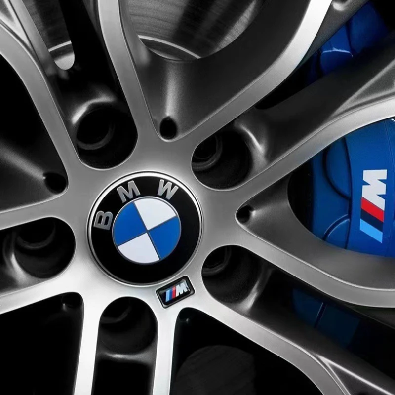 مناسبة لسيارات BMW غطاء محور العجلة 68 مم أزرق أبيض أسود شعار ديكور السيارة غطاء مركزي بلاستيكي 56 مم أسود أبيض