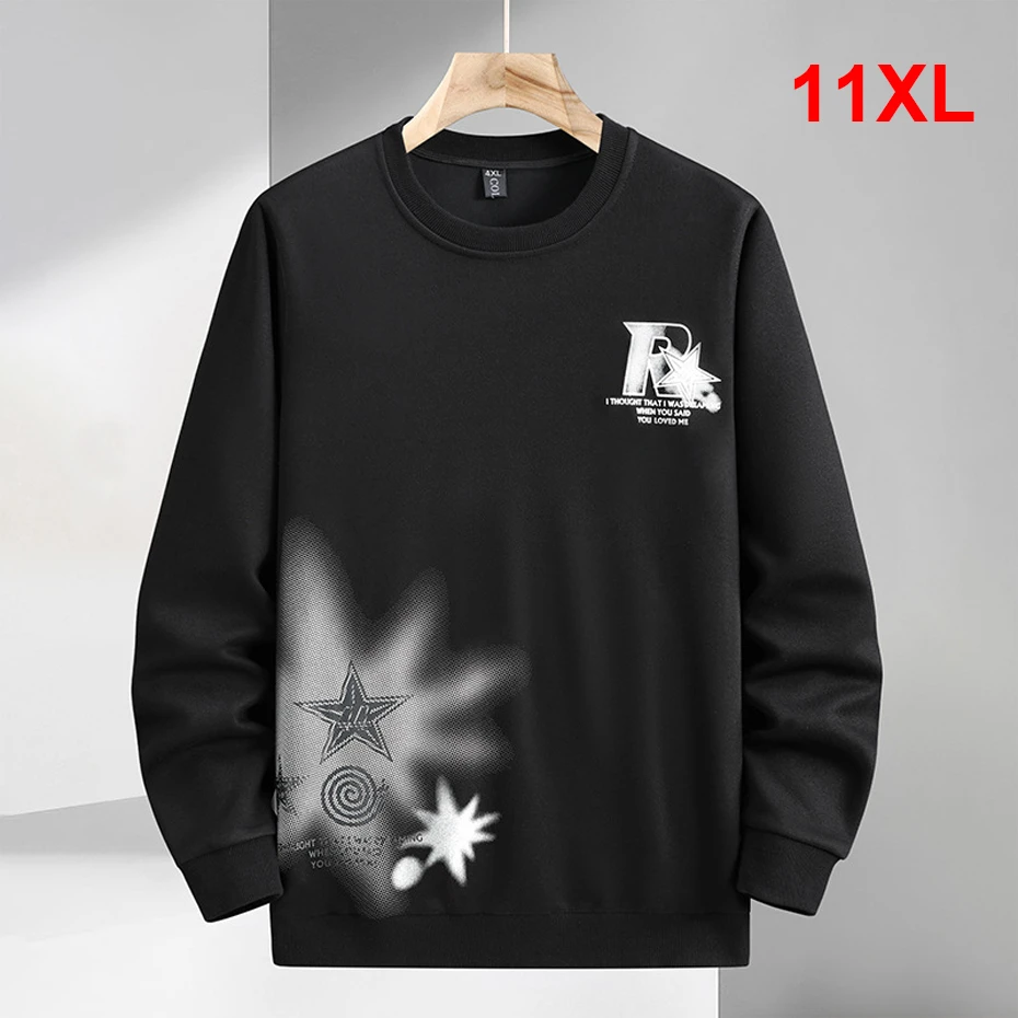 

11XL Plus Size Sweatshirts Men Streetwear Spring Autumn Fashion Sweatshirt Male Big Size Pullover