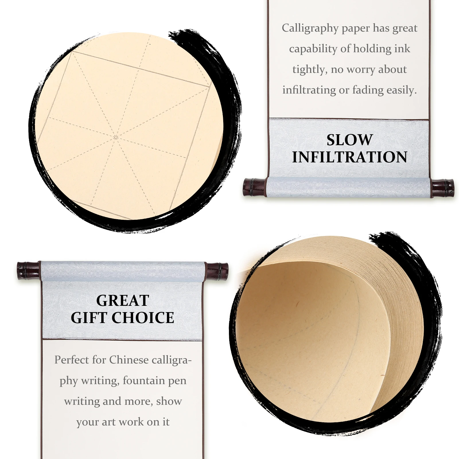 200 Sheets Grid Rice Paper Calligraphy for Writing Chinese Xuan Caligraphy Practice Beginners