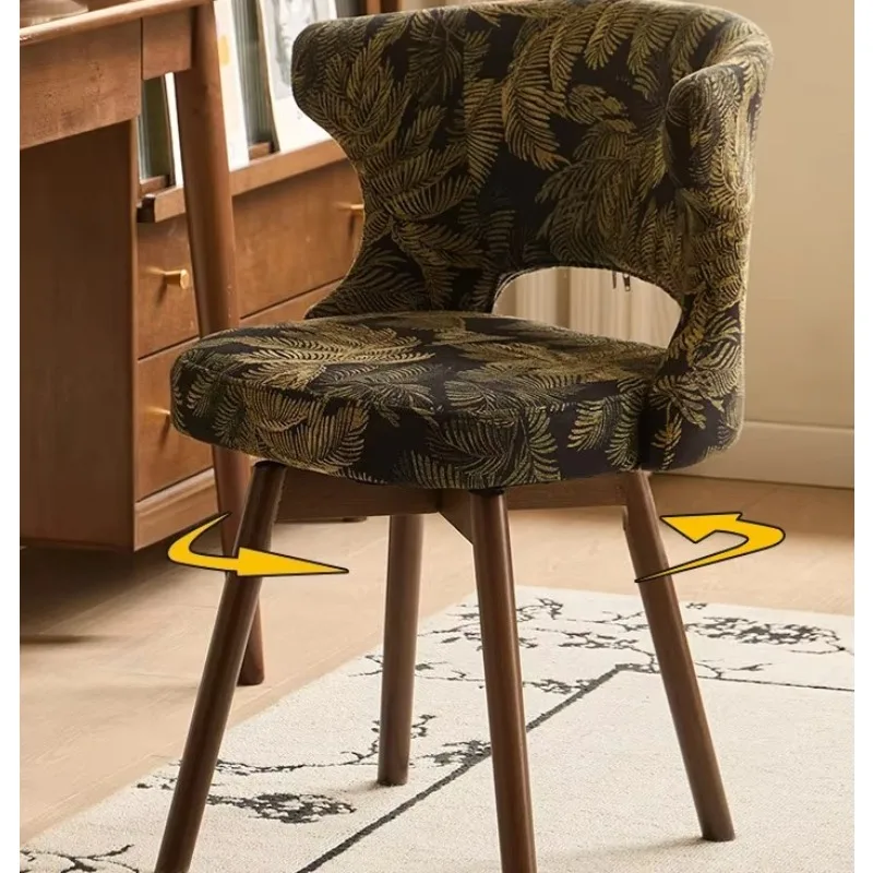 Swivel Writing Chair with Backrest for Home Living Room Dining Computer Desk Long-Sitting Comfort Seat for Bedroom Vanity Makeup
