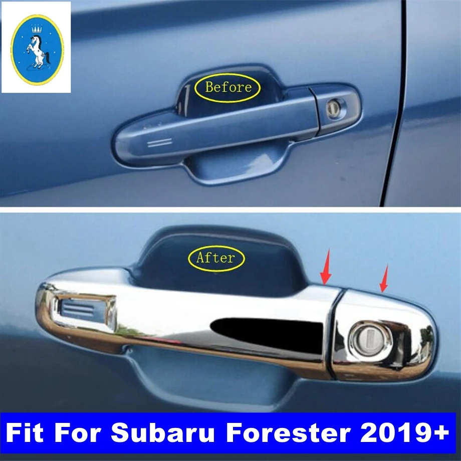 

Outside Car Door Pull Doorknob Handle Decoration Cap Cover Trim Fit For Subaru Forester 2019 - 2023 Chrome Exterior Accessories