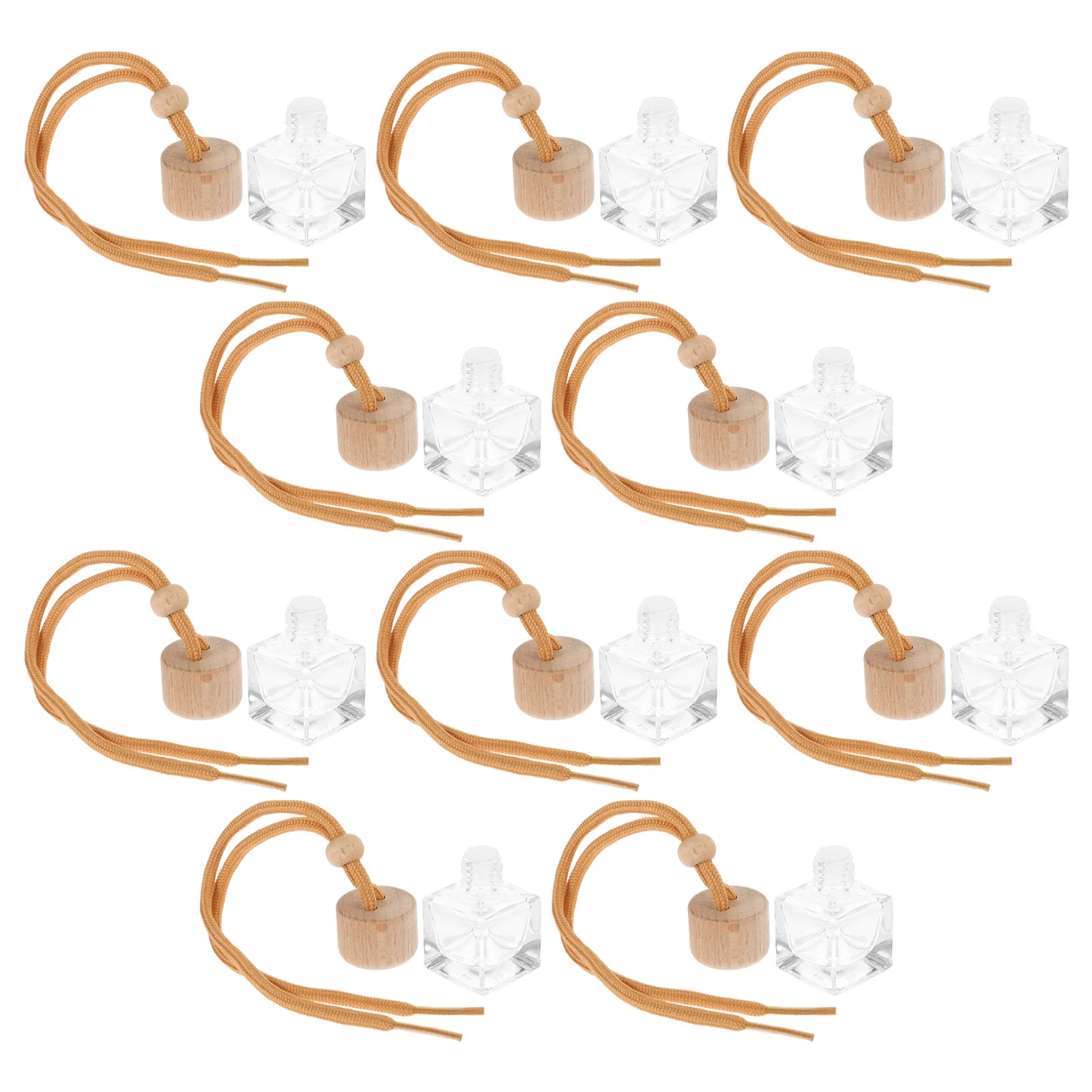 

10Pcs Perfume Bottle Pendant Car Hanging Diffuser Small Transparent Bottles Refillable Essential Oil Air Freshener