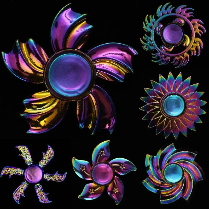 Metal Finger Spinner para Adultos, Fidget Colorido Spinner, Stress e Ansiedade Alívio, Brinquedos Arco-íris, Spinners de Alta Velocidade