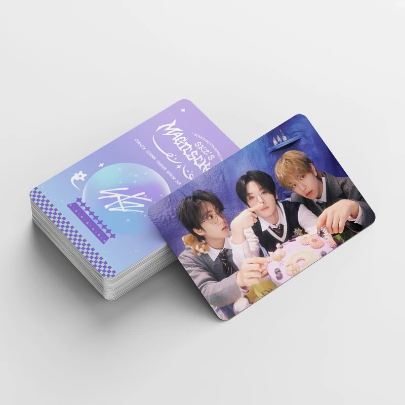 Skzoo presentes de ano novo em estoque, mini cartões holográficos para crianças estranhas, 124 peças, novo álbum, dupla face, cartões lomo, celebridade