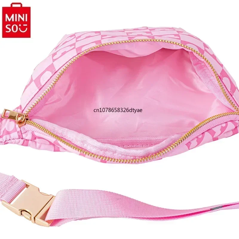 MINISO Disney-Bolso de pecho de gran capacidad con dibujos animados para mujer, bandolera multifuncional impermeable para exteriores