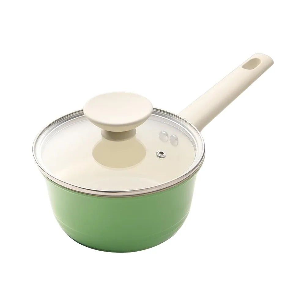 Consistent Performance Saucepan with Glass Lid and Heat Resistant Handle for Daily For Milk Porridge Noodle Tasks