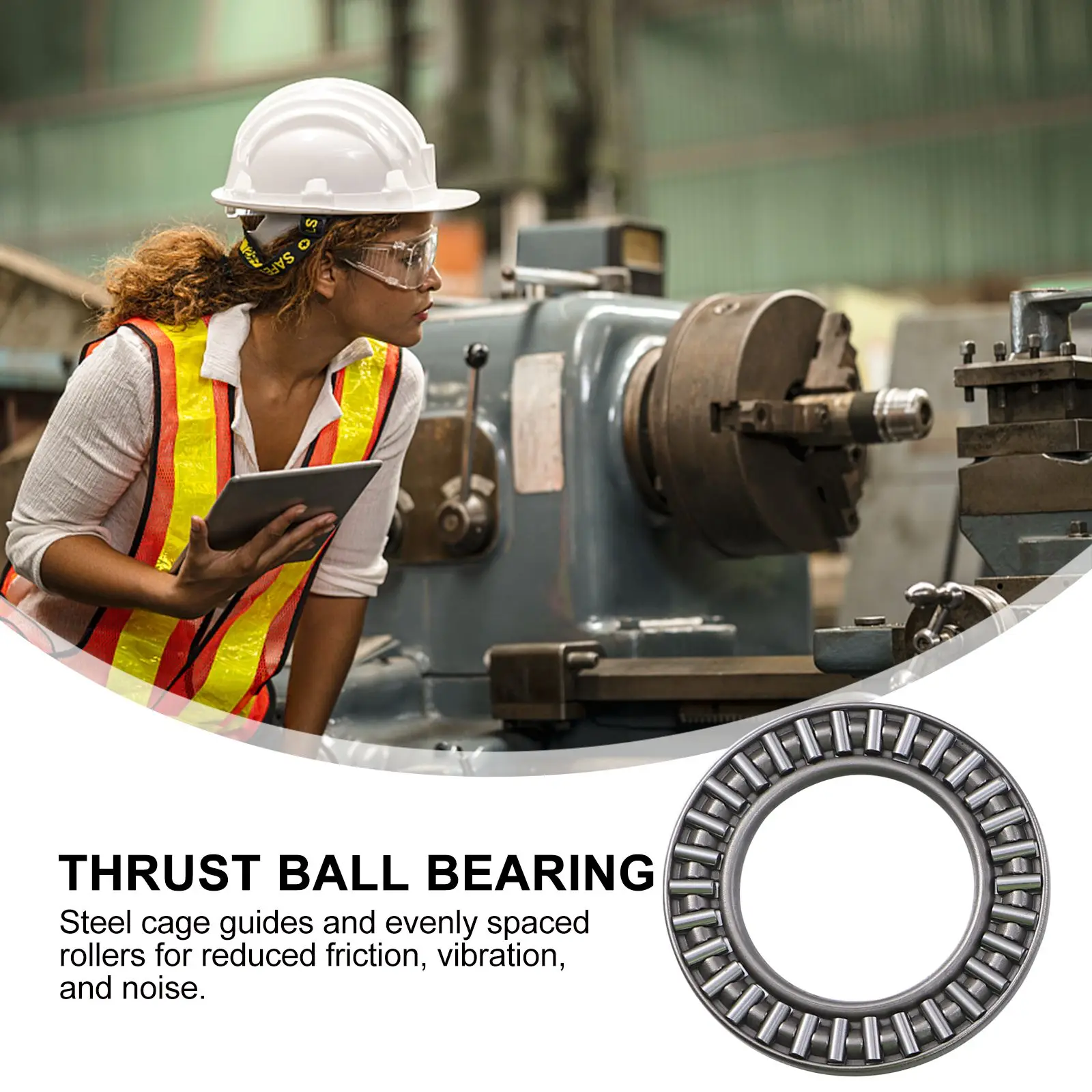 

5 Pcs Flat Roller Thrust Needle Bearings High Temperature Steel Washers Axial Load Single Direction Smooth Rotation Durability