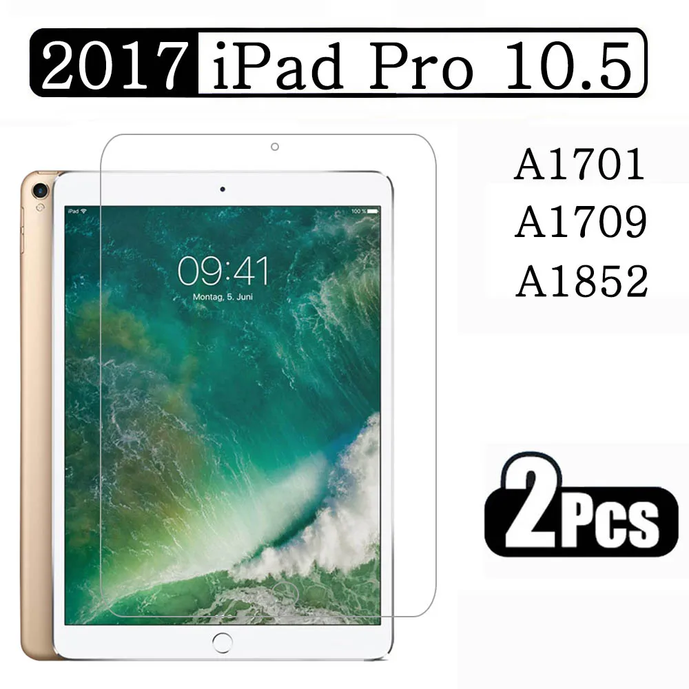 (2 Packs) Tempered Glass For Apple iPad Pro 10.5 2017 A1701 A1709 A1852 Anti-Scratch Tablet Screen Protector Film