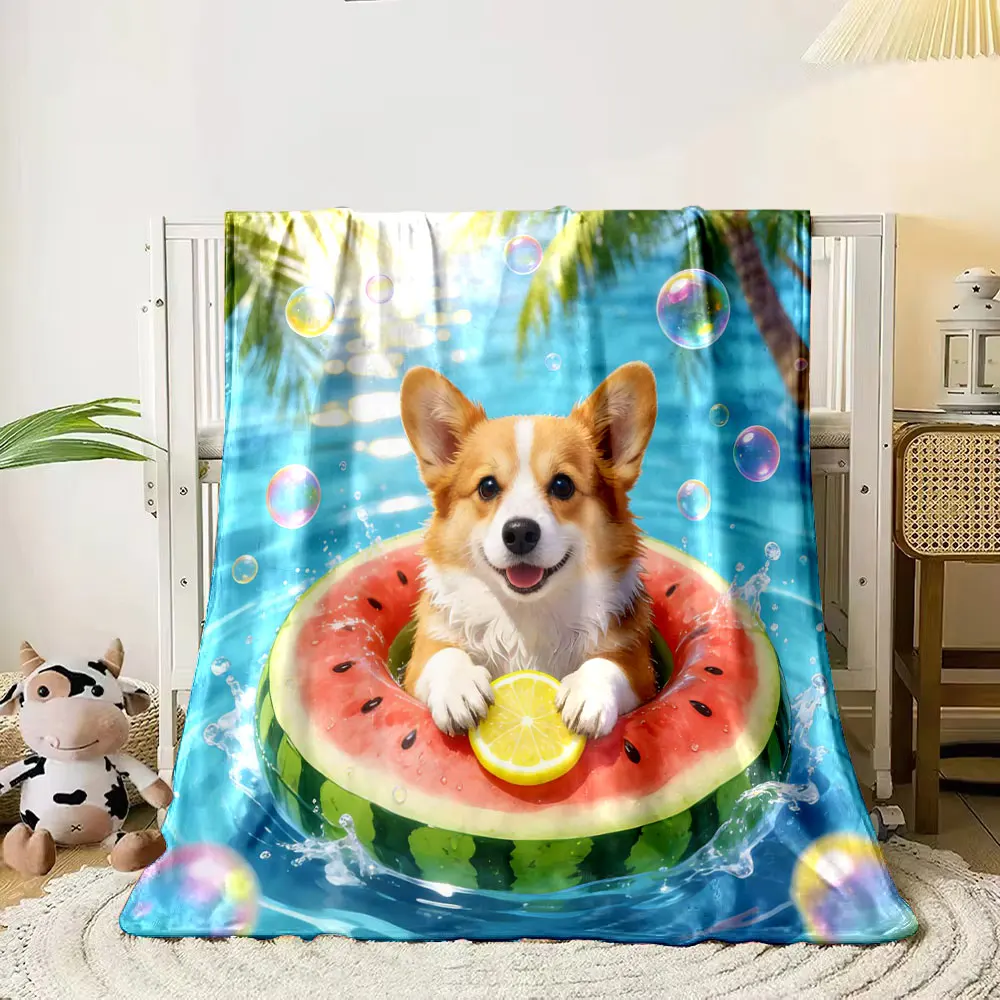 Animals in The Pool Blanket Warm Soft Fluffy Kids and Adults Sofa Bed Throw Blanket Outdoor Travel Camping RV Multi Size