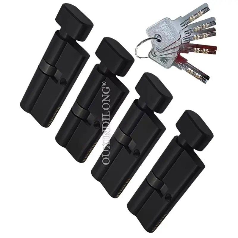 

Абсолютно новый 1 шт. Цилиндр замка для европейских врезных дверей из цельной латуни, защитный противовзломный сердечник замка, запчасти для ремонта дверных замков + 5 ключей