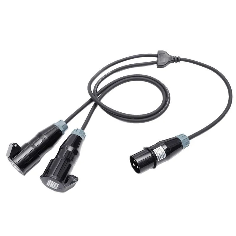 Multiple Groups Connecting Cable Stage Power Cord 1-to-2 Splitter 16A Male to Dual Female Connector Audio and Video Accessories