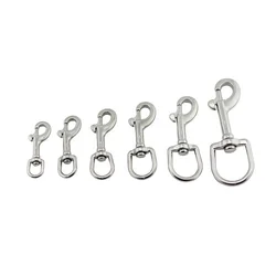 Clips de buceo de acero inoxidable 316, gancho a presión de ojo giratorio de 66/73/84/92/100/127mm, hebilla de gancho de perno de ojo giratorio de un solo extremo