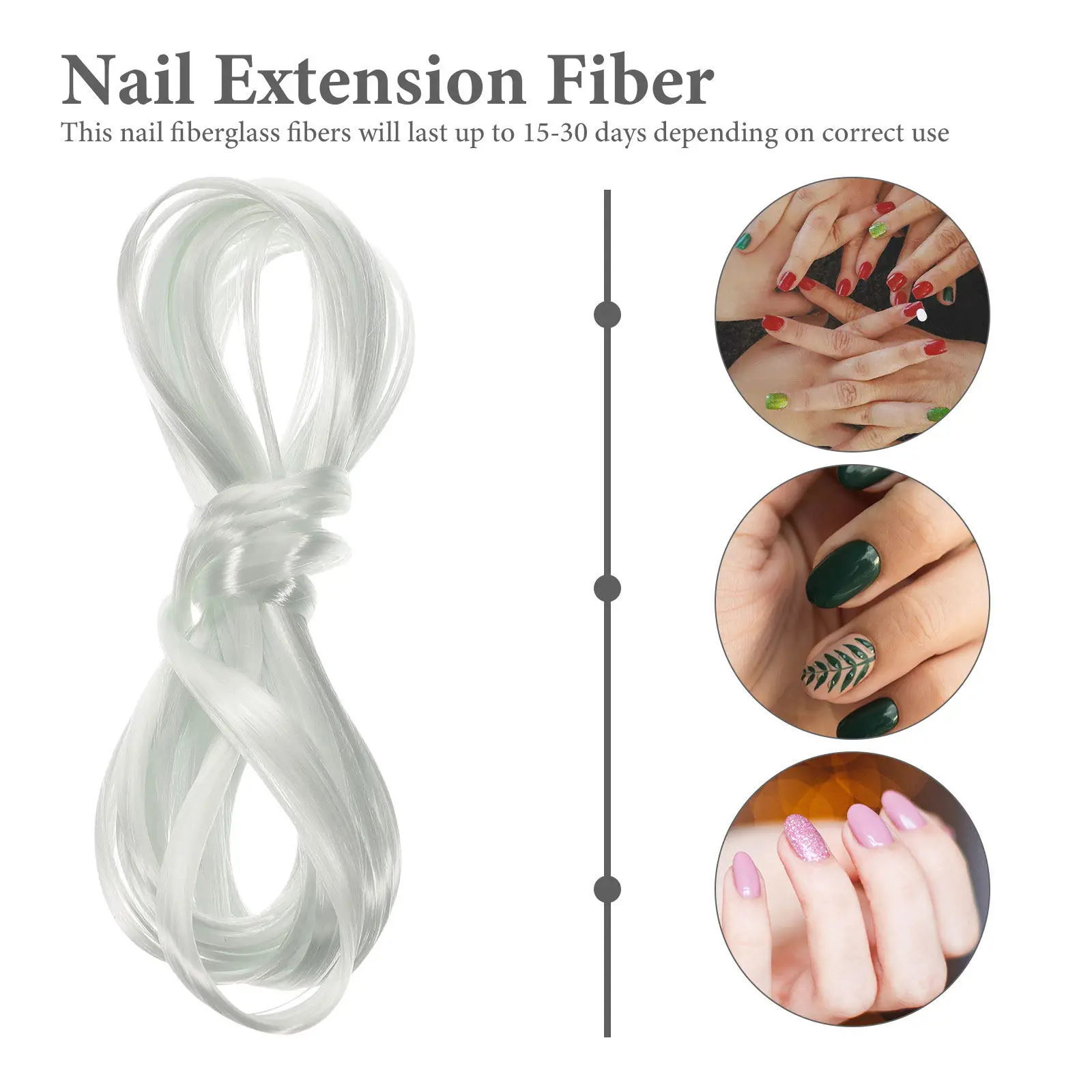 1 Bag Nail Extension Fiber Fiberglass Polishing Fiber Natural Nail Lengthening Tool Easy Apply Long-Lasting Gel Nails